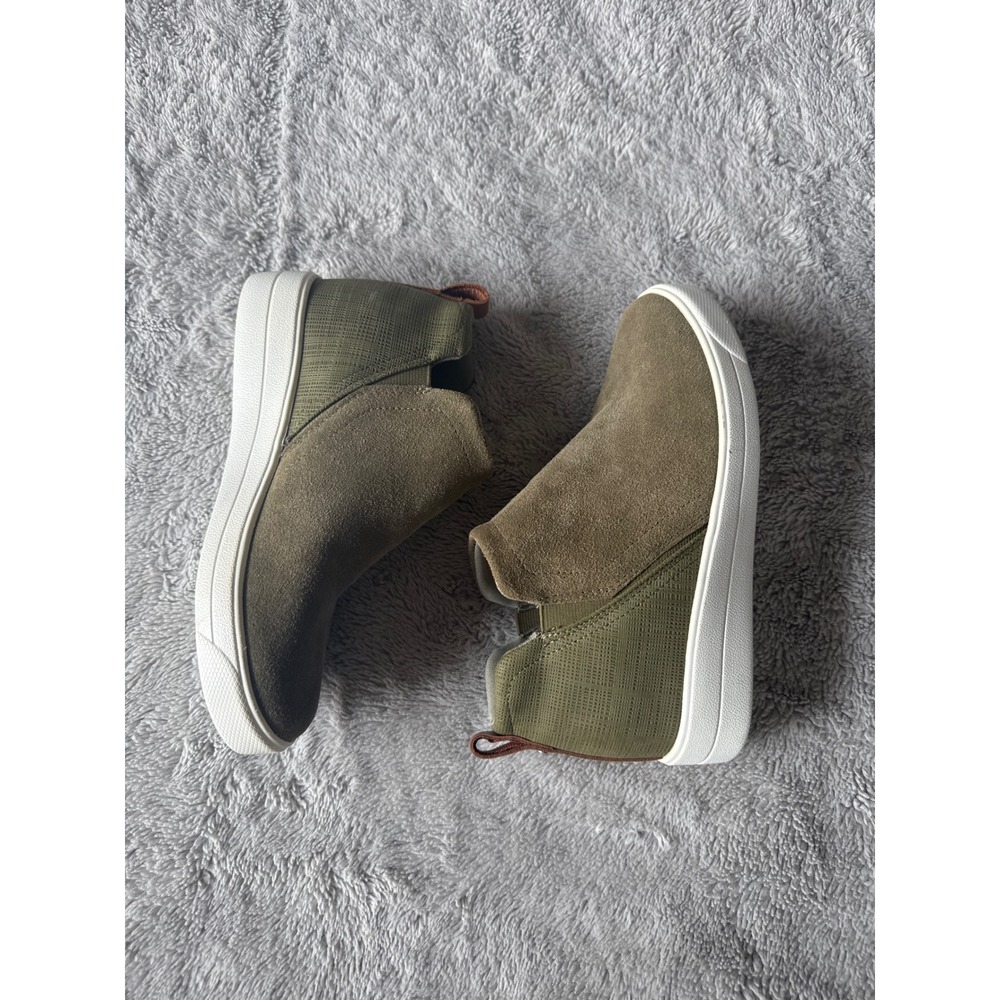 Ryka Vera Olive Green Suede Slip On Ankle Boot Sneaker Women 6.5M 901263